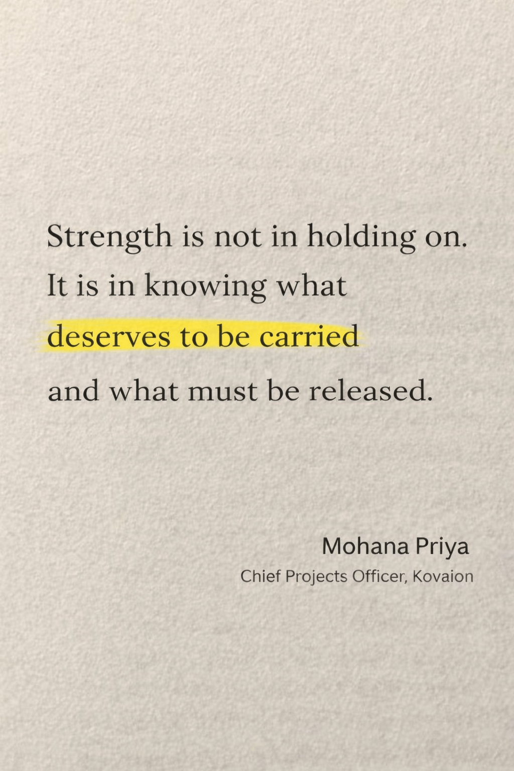 Strength Is the Wisdom to&nbsp;Release