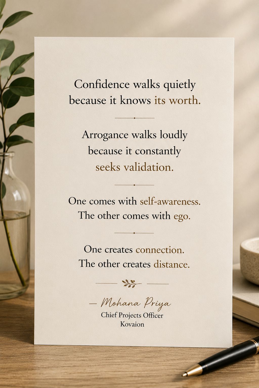 Confidence vs. Arrogance